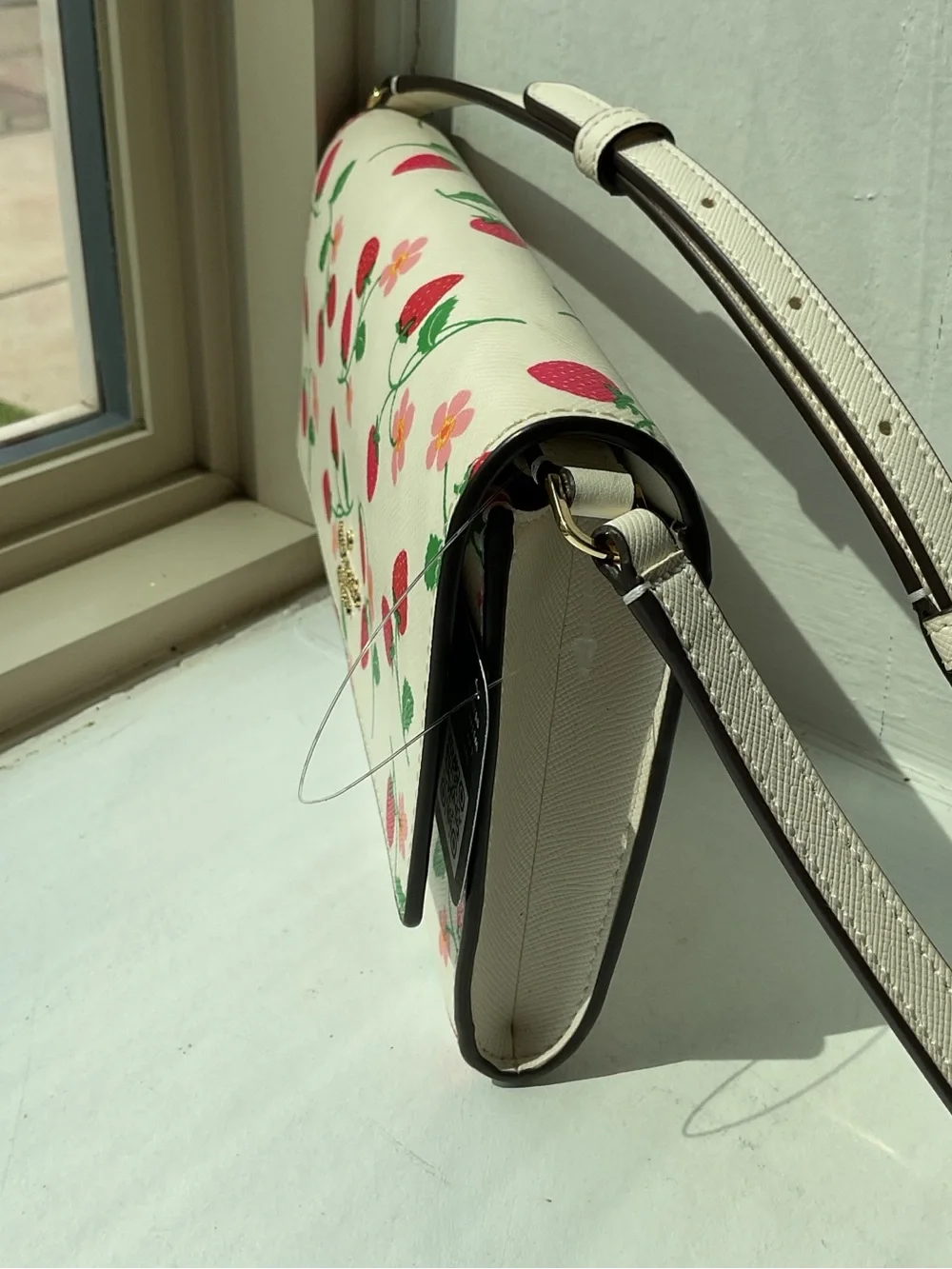 kate spade Cream Crossbody with Strawberry Print